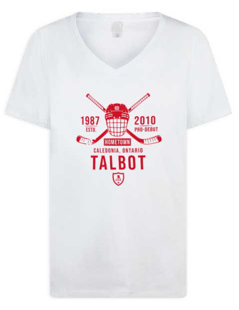 Classic Heritage Cam Talbot Premium Ladies V-Neck T-Shirt | Swagsta