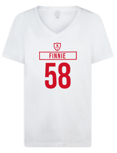 Home Jersey Emmitt Finnie Premium Ladies V-Neck T-Shirt | Swagsta