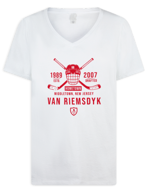 Classic Heritage James Riemsdyk Premium Ladies V-Neck T-Shirt | Swagsta