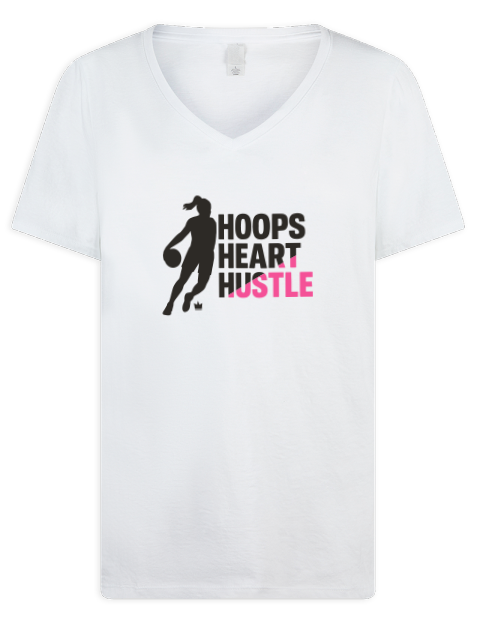 Heart & Hustle She Got Game Premium Ladies V-Neck T-Shirt | Swagsta