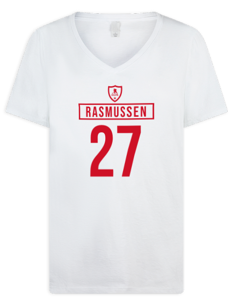 Home Jersey Michael Rasmussen Premium Ladies V-Neck T-Shirt | Swagsta