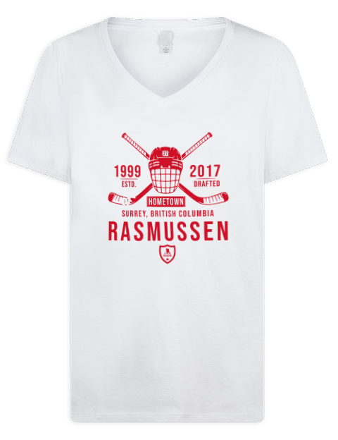 Classic Heritage Michael Rasmussen Premium Ladies V-Neck T-Shirt | Swagsta