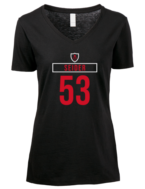 Away Jersey Moritz Seider Premium Ladies V-Neck T-Shirt | Swagsta