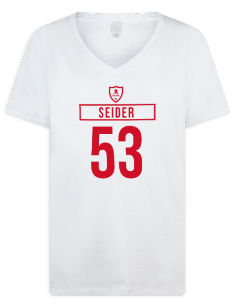 Home Jersey Moritz Seider Premium Ladies V-Neck T-Shirt | Swagsta
