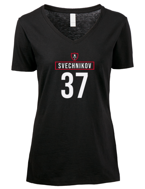 Away Jersey Andrei Svechnikov Premium Ladies V-Neck T-Shirt | Swagsta