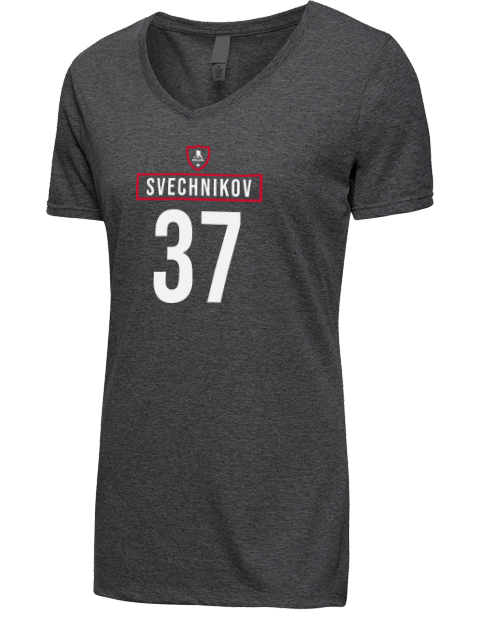 Away Jersey Andrei Svechnikov Premium Ladies V-Neck T-Shirt | Swagsta