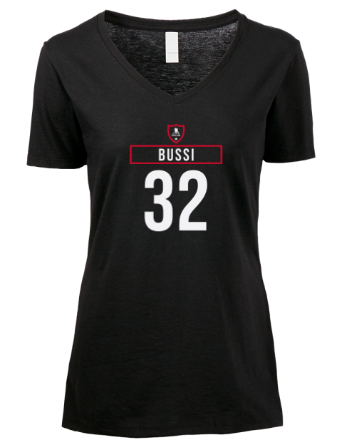 Away Jersey Brandon Bussi Premium Ladies V-Neck T-Shirt | Swagsta