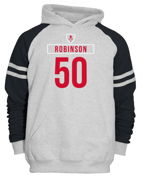 Home Jersey Eric Robinson Unisex Varsity Color-Block Hooded Sweatshirt | Swagsta