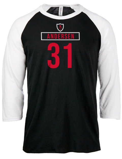 Home Jersey Frederik Andersen Unisex Premium Three-Quarter Raglan T-Shirt | Swagsta