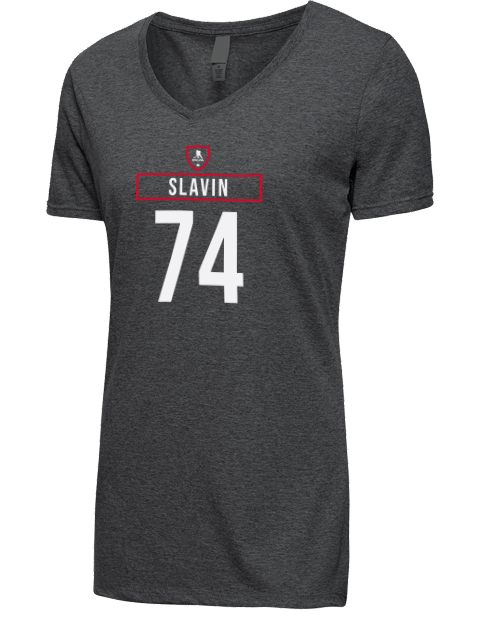 Away Jersey Jaccob Slavin Premium Ladies V-Neck T-Shirt | Swagsta