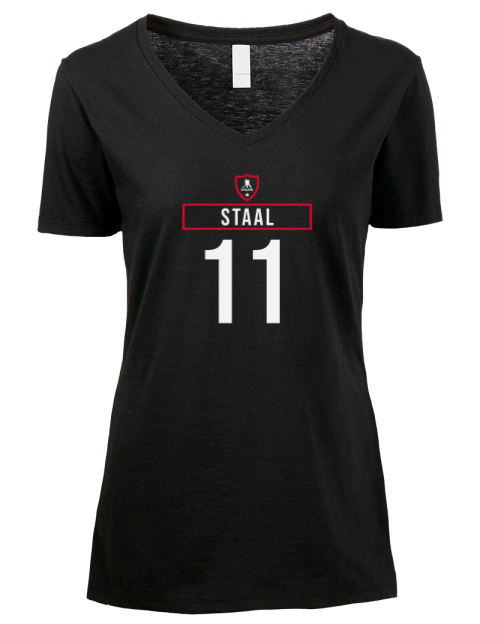 Away Jersey Jordan Staal Premium Ladies V-Neck T-Shirt | Swagsta