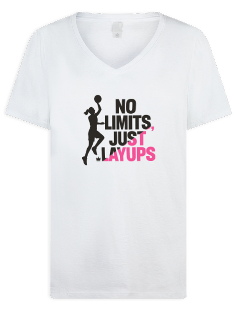 No Limits Just Layups She Got Game Premium Ladies V-Neck T-Shirt | Swagsta