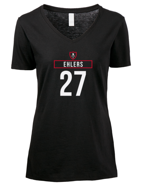 Away Jersey Nikolaj Ehlers Premium Ladies V-Neck T-Shirt | Swagsta