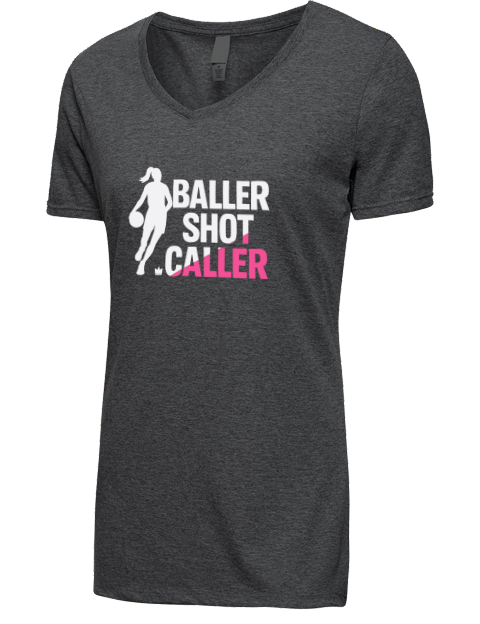 Baller Shot Caller She Got Game Premium Ladies V-Neck T-Shirt | Swagsta