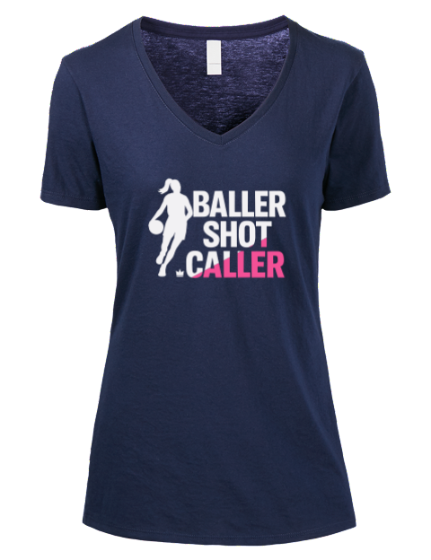 Baller Shot Caller She Got Game Premium Ladies V-Neck T-Shirt | Swagsta