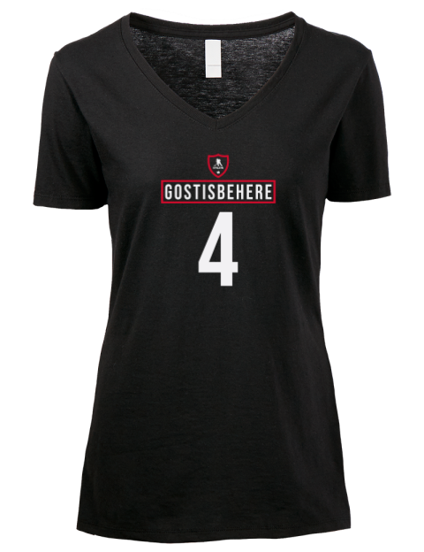 Away Jersey Shayne Gostisbehere Premium Ladies V-Neck T-Shirt | Swagsta