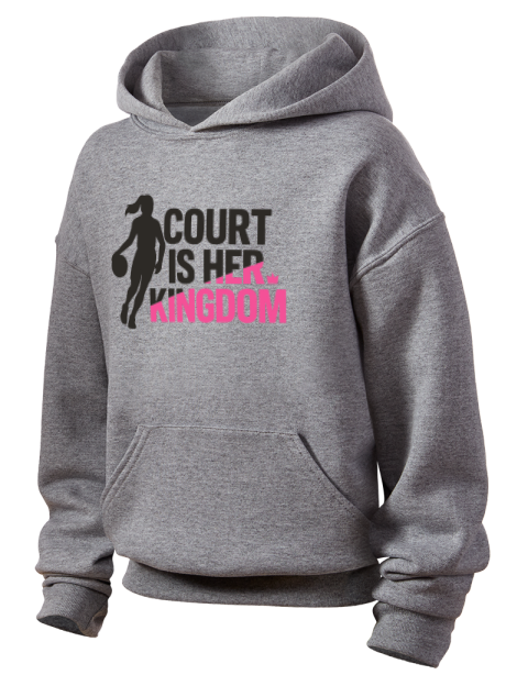 Court Is Her Kingdom She Got Game Youth Hooded Sweatshirt | Swagsta