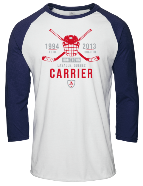 Classic Heritage William Carrier Unisex Premium Three-Quarter Raglan T-Shirt | Swagsta
