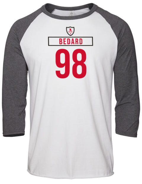 Home Jersey Connor Bedard Unisex Premium Three-Quarter Raglan T-Shirt | Swagsta