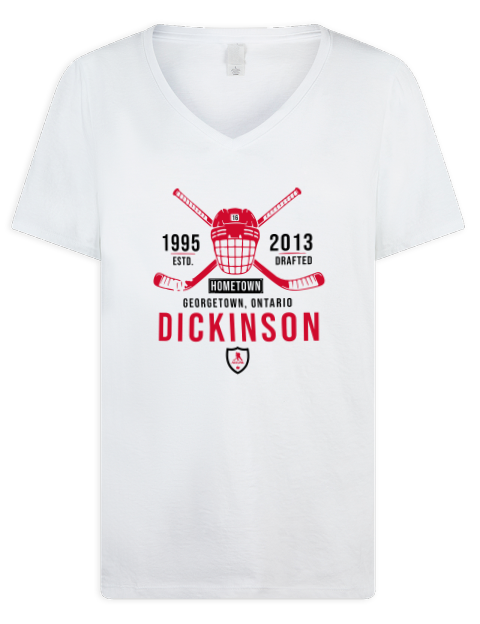 Classic Heritage Jason Dickinson Premium Ladies V-Neck T-Shirt | Swagsta