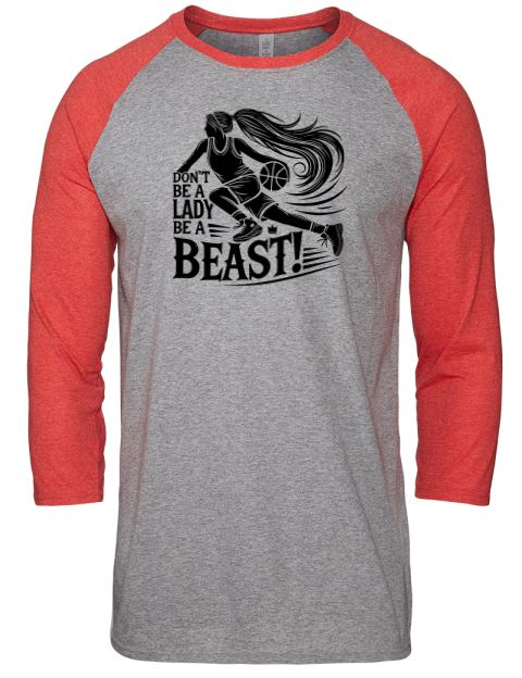 Be A Beast She Got Game Unisex Premium Three-Quarter Raglan T-Shirt | Swagsta