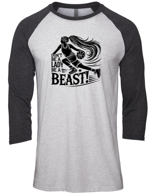 Be A Beast She Got Game Unisex Premium Three-Quarter Raglan T-Shirt | Swagsta