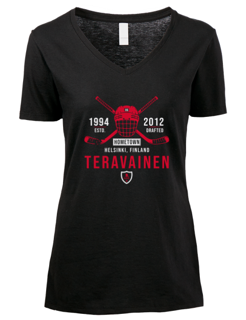 Heritage Teuvo Teravainen Premium Ladies V-Neck T-Shirt | Swagsta