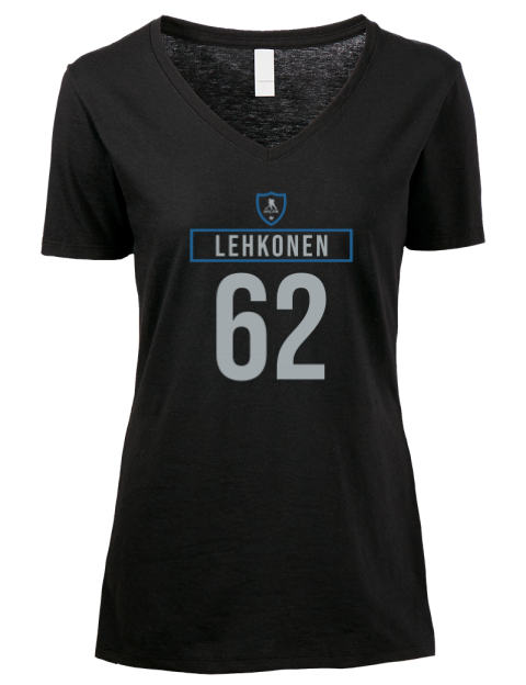 Away Jersey Artturi Lehkonen Premium Ladies V-Neck T-Shirt | Swagsta
