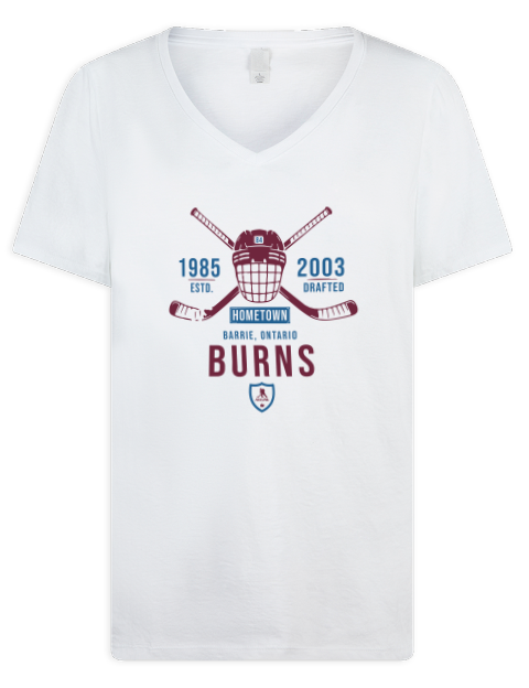 Classic Heritage Brent Burns Premium Ladies V-Neck T-Shirt | Swagsta