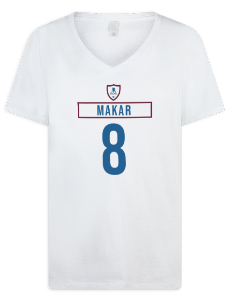 Home Jersey Cale Makar Premium Ladies V-Neck T-Shirt | Swagsta