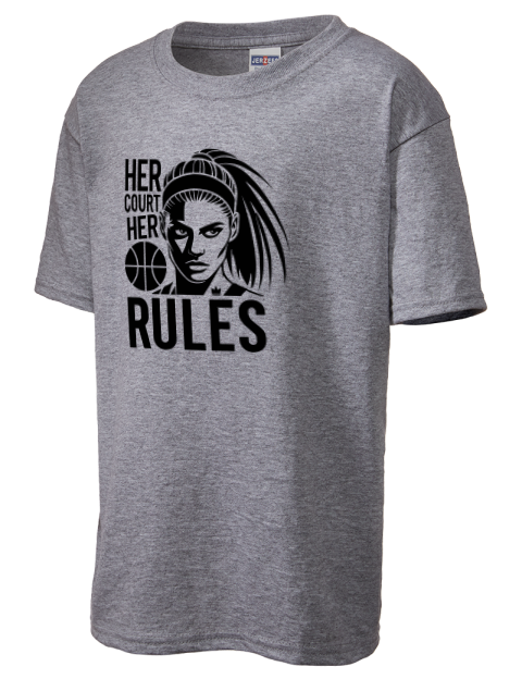 Her Court Her Rules She Got Game Youth T-Shirt | Swagsta