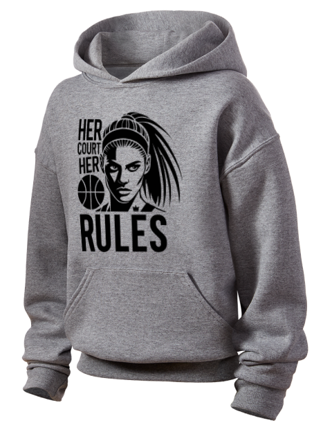 Her Court Her Rules She Got Game Youth Hooded Sweatshirt | Swagsta