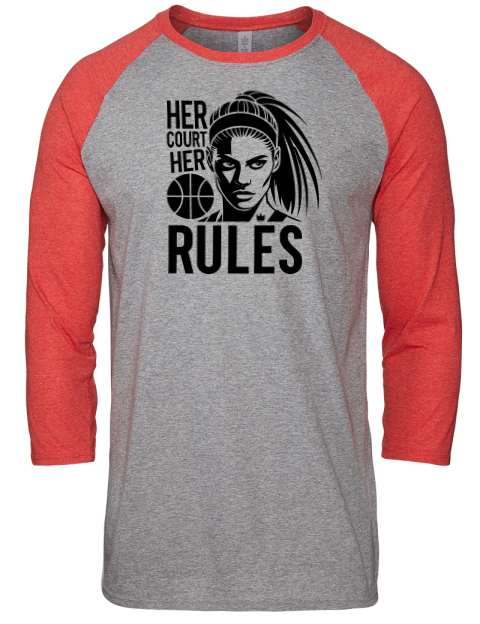 Her Court Her Rules She Got Game Unisex Premium Three-Quarter Raglan T-Shirt | Swagsta