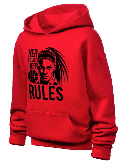 Her Court Her Rules She Got Game Youth Hooded Sweatshirt | Swagsta