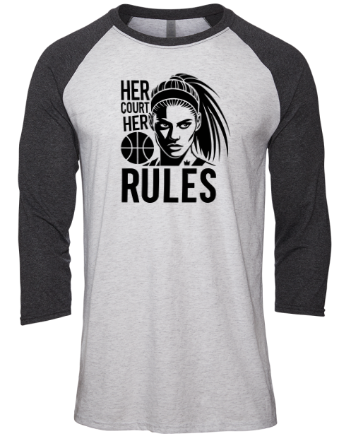 Her Court Her Rules She Got Game Unisex Premium Three-Quarter Raglan T-Shirt | Swagsta
