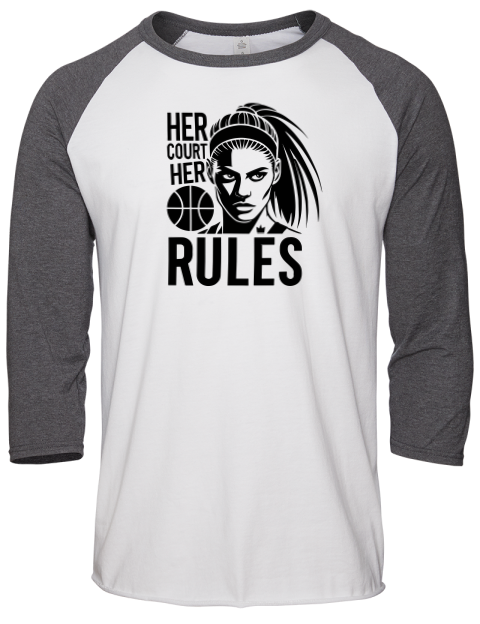Her Court Her Rules She Got Game Unisex Premium Three-Quarter Raglan T-Shirt | Swagsta