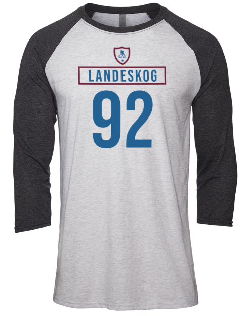 Home Jersey Gabriel Landeskog Unisex Premium Three-Quarter Raglan T-Shirt | Swagsta