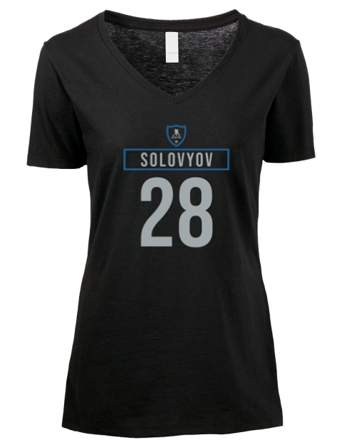 Away Jersey Ilya Solovyov Premium Ladies V-Neck T-Shirt | Swagsta
