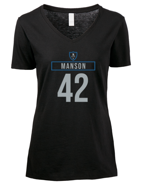 Away Jersey Josh Manson Premium Ladies V-Neck T-Shirt | Swagsta