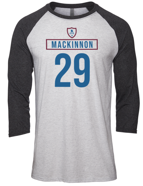Home Jersey Nathan Mackinnon Unisex Premium Three-Quarter Raglan T-Shirt | Swagsta