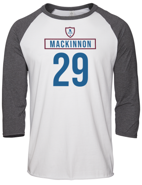 Home Jersey Nathan Mackinnon Unisex Premium Three-Quarter Raglan T-Shirt | Swagsta