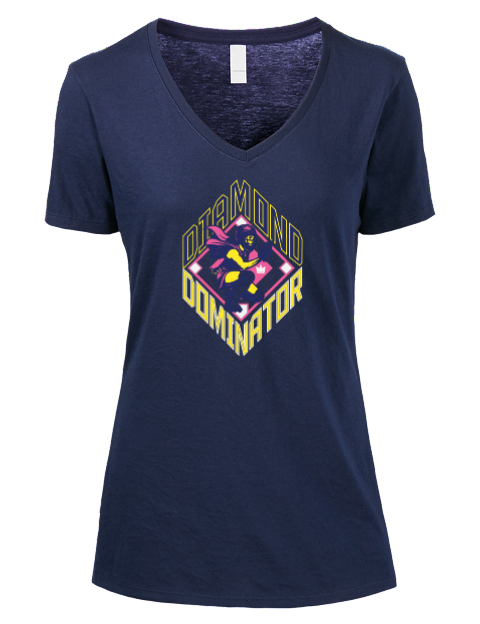 Diamond Dominator She Got Game Premium Ladies V-Neck T-Shirt | Swagsta