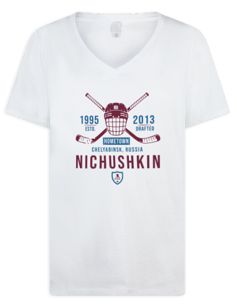 Classic Heritage Valeri Nichushkin Premium Ladies V-Neck T-Shirt | Swagsta