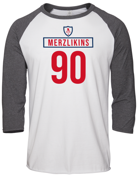 Home Jersey Elvis Merzlikins Unisex Premium Three-Quarter Raglan T-Shirt | Swagsta
