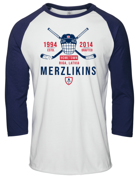 Classic Heritage Elvis Merzlikins Unisex Premium Three-Quarter Raglan T-Shirt | Swagsta