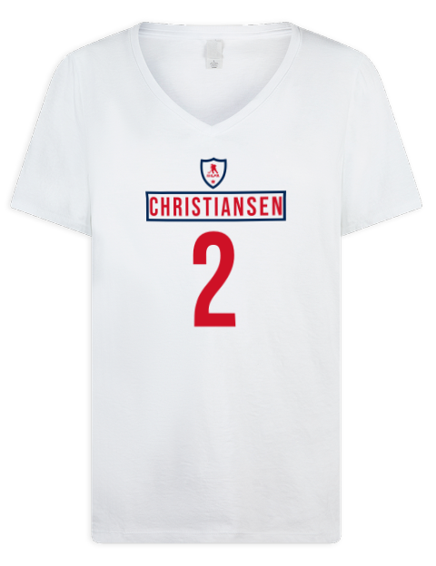 Home Jersey Jacob Christiansen Premium Ladies V-Neck T-Shirt | Swagsta