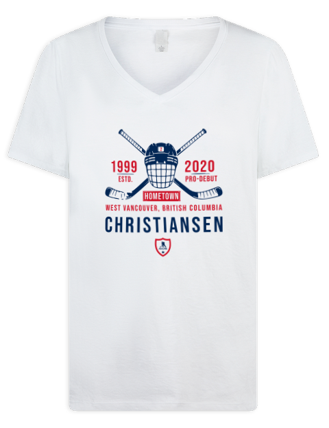 Classic Heritage Jacob Christiansen Premium Ladies V-Neck T-Shirt | Swagsta