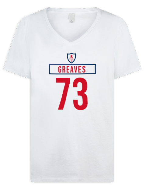 Home Jersey Jet Greaves Premium Ladies V-Neck T-Shirt | Swagsta