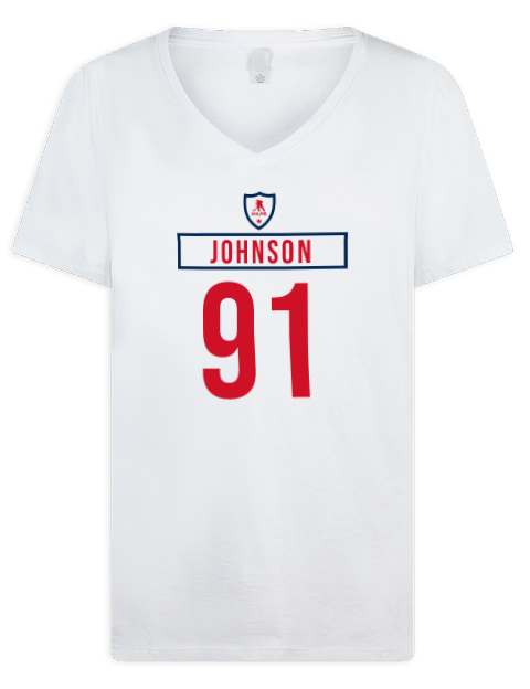 Home Jersey Kent Johnson Premium Ladies V-Neck T-Shirt | Swagsta