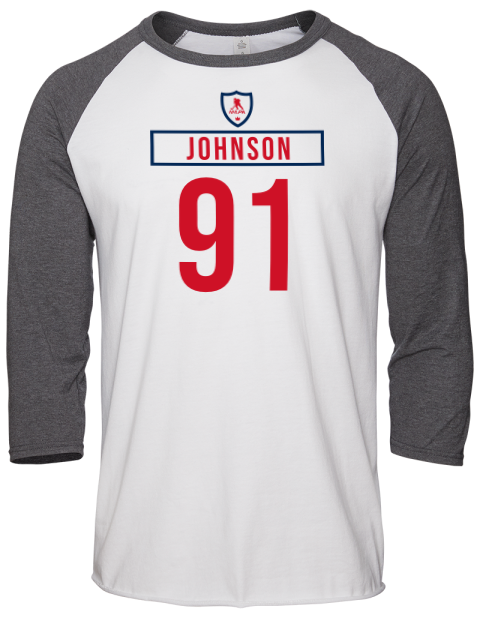 Home Jersey Kent Johnson Unisex Premium Three-Quarter Raglan T-Shirt | Swagsta